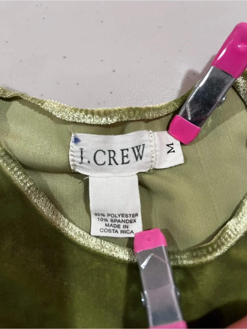 J. Crew Green Velvet Short Sleeve Tee